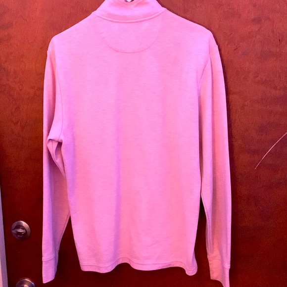 vineyard vines Men's Saltwater Quarter-Zip Pullover Sweater, Pink Cloud Solid - Picture 2 of 2